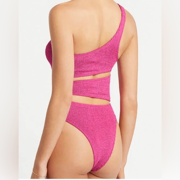 BOND-EYE Rico One Piece Swimsuit One Shoulder ONE SIZE (XS-L) Fuschia Pink NWT - Picture 2 of 7